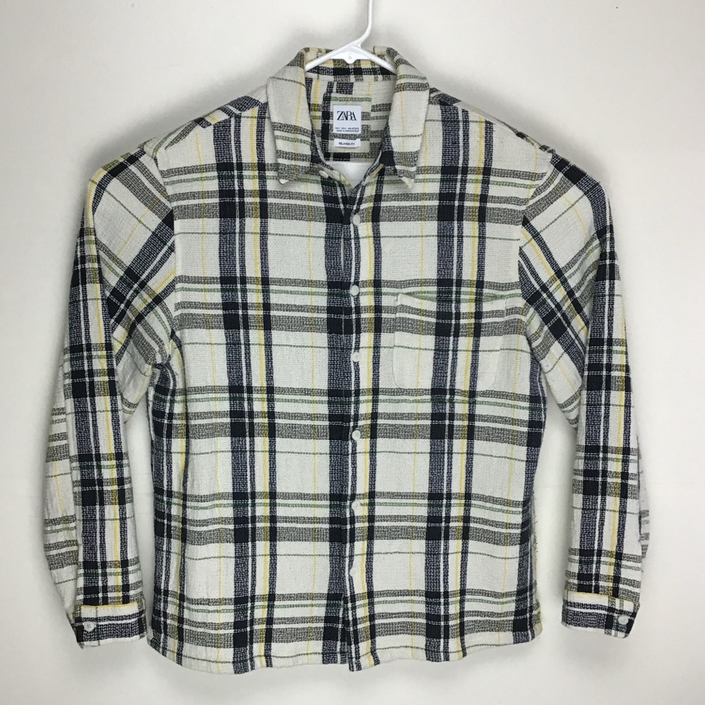 Zara mens long sleeve button up shirt large